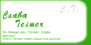 csaba teimer business card